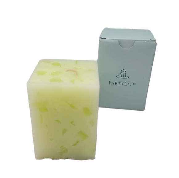 NIB Vintage PartyLite Super Chunk Lemongrass Square Pillar Candle